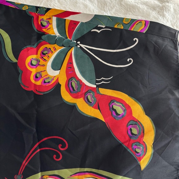 Smithsonian Institution Thai Silk Butterfly Caftan Kaftan One Size Travel Resort - Picture 4 of 10